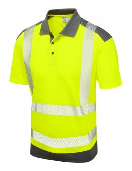 Leo Peppercombe Coolviz Plus Polo Shirt Yellow/Grey High Visibility